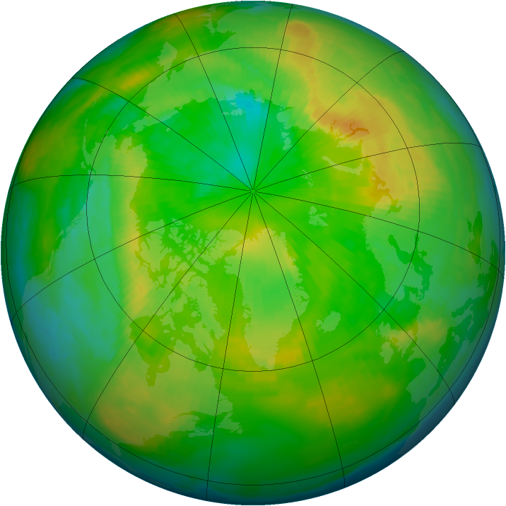 Arctic ozone map for 21 May 1993
